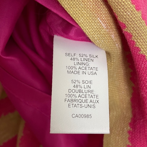 NWT Pink gold silk linen pleated bust NANETTE LEPORE dress knee length 6 - Picture 8 of 12